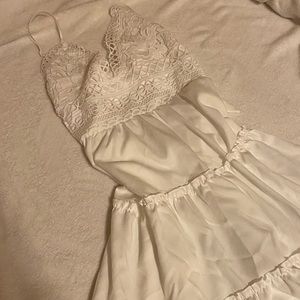 white tiered dress